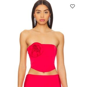 NBD Chiara Bustier Top in Red, Size: XXS